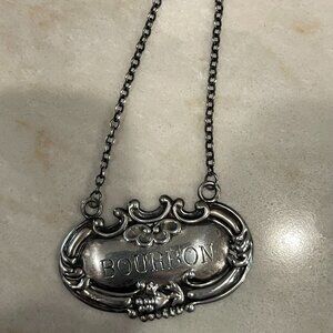 Antique Sterling Silver Gorham, Whiting Decanter Tags “Rye” "Bourbon" "Scotch"